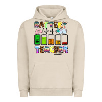 Pigment French Oak battery life of a teacher Urban Hoodie - AdoDesignShop