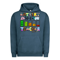 Pigment Midnight Navy battery life of a teacher Urban Hoodie - AdoDesignShop