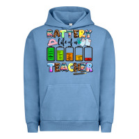 Pigment Pebble Blue battery life of a teacher Urban Hoodie - AdoDesignShop