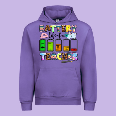 Battery Life Of A Teacher Urban Hoodie Designed By Adodesignshop