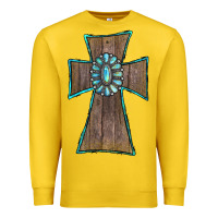 Lemon Wood Turquoise Gemstone Cross Premium Sweatshirt - RanaPortraitStore