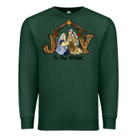 Sports Green Joy To The World Baby Jesus Christmas Premium Sweatshirt - RanaPortraitStore