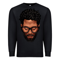 Black bearded black man portrait Premium Sweatshirt - texasbilliewilder