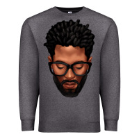 Charcoal Heather bearded black man portrait Premium Sweatshirt - texasbilliewilder