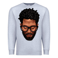 Heather Grey bearded black man portrait Premium Sweatshirt - texasbilliewilder
