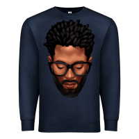 Navy bearded black man portrait Premium Sweatshirt - texasbilliewilder