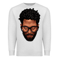 Oatmeal Heather bearded black man portrait Premium Sweatshirt - texasbilliewilder