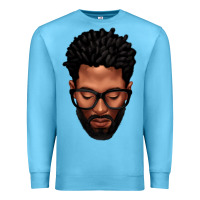 Ocean Blue bearded black man portrait Premium Sweatshirt - texasbilliewilder
