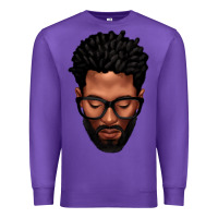 Purple bearded black man portrait Premium Sweatshirt - texasbilliewilder