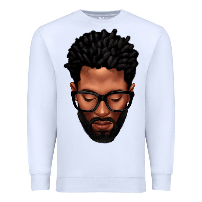 Bearded Black Man Portrait Premium Sweatshirt by texasbilliewilder | Teevron
