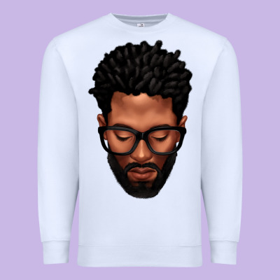 Bearded Black Man Portrait Premium Sweatshirt Designed By Texasbilliewilder