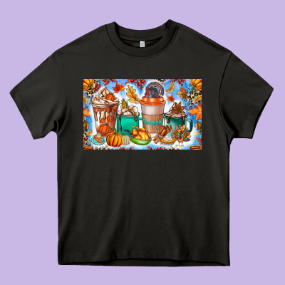 Thanksgiving Coffee Drink Kids Cup Heavy Core Tee Designed By Cowhidedigitalart