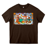 Chocolate Brown Thanksgiving Coffee Drink Kids Cup Heavy Core Tee - CowhideDigitalArt