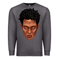 Charcoal Heather black man portrait Premium Sweatshirt - texasbilliewilder