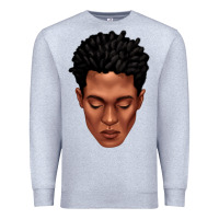Heather Grey black man portrait Premium Sweatshirt - texasbilliewilder