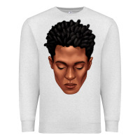 Oatmeal Heather black man portrait Premium Sweatshirt - texasbilliewilder