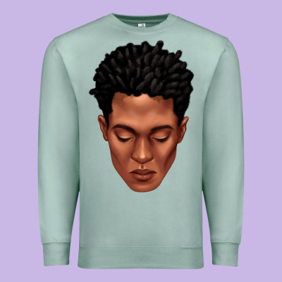 Black Man Portrait Premium Sweatshirt Designed By Texasbilliewilder