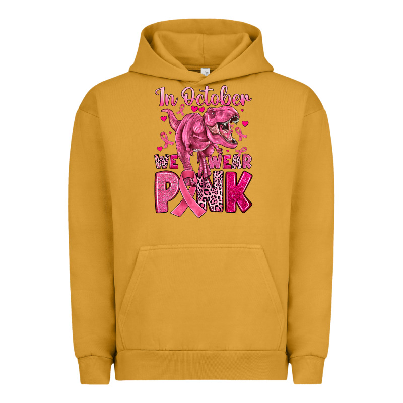 In October We Wear Pink Dinosaur Urban Hoodie by JahusDesignShop | Teevron