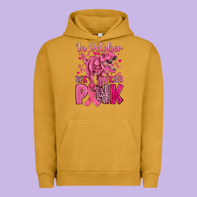 In October We Wear Pink Dinosaur Urban Hoodie Designed By Jahusdesignshop