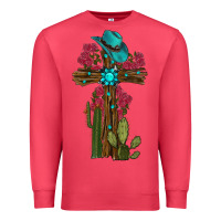 Cardinal Gemstone Cross With Cactus Premium Sweatshirt - RanaPortraitStore