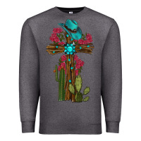 Gemstone Cross With Cactus Premium Sweatshirt | Teevron