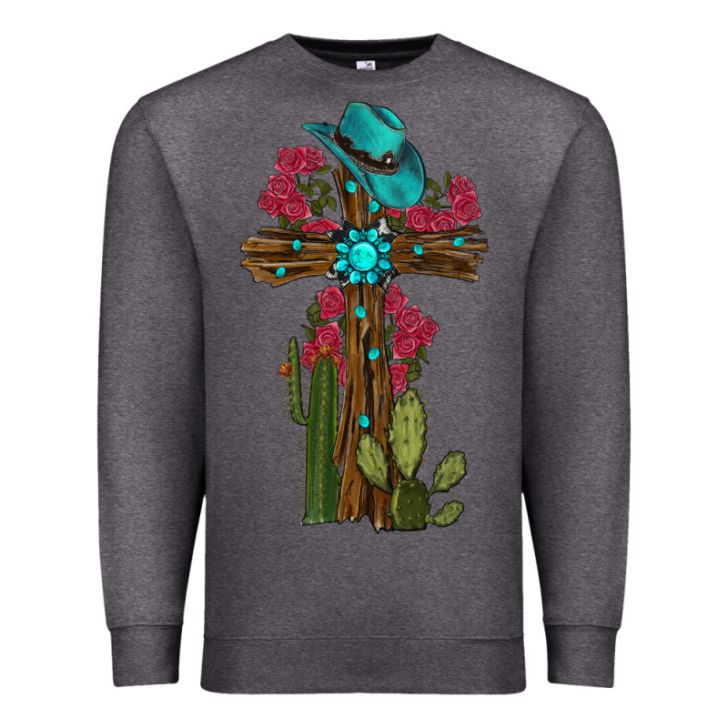 Gemstone Cross With Cactus Premium Sweatshirt by RanaPortraitStore | Teevron