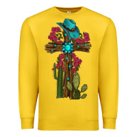 Lemon Gemstone Cross With Cactus Premium Sweatshirt - RanaPortraitStore