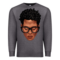Charcoal Heather black man portrait Premium Sweatshirt - texasbilliewilder