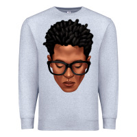 Heather Grey black man portrait Premium Sweatshirt - texasbilliewilder