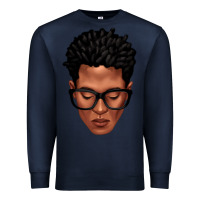 Navy black man portrait Premium Sweatshirt - texasbilliewilder