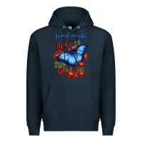 Navy transformada por dios Premium Hoodie - JahusDesignShop