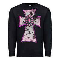 Black Cowhide Pink Gemstone Cross Premium Sweatshirt - RanaPortraitStore