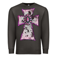 Smoke Cowhide Pink Gemstone Cross Premium Sweatshirt - RanaPortraitStore