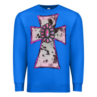 True Royal Cowhide Pink Gemstone Cross Premium Sweatshirt - RanaPortraitStore