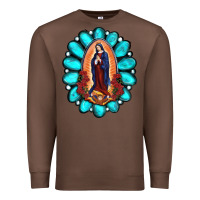 Chestnut Gemstone Lady Of Guadalupe Premium Sweatshirt - RanaPortraitStore