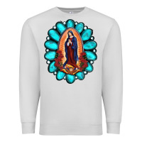 Dove Grey Gemstone Lady Of Guadalupe Premium Sweatshirt - RanaPortraitStore