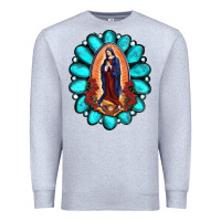 Heather Grey Gemstone Lady Of Guadalupe Premium Sweatshirt - RanaPortraitStore