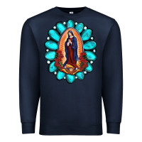 Navy Gemstone Lady Of Guadalupe Premium Sweatshirt - RanaPortraitStore