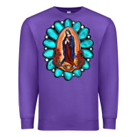 Purple Gemstone Lady Of Guadalupe Premium Sweatshirt - RanaPortraitStore