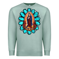 Seafoam Gemstone Lady Of Guadalupe Premium Sweatshirt - RanaPortraitStore
