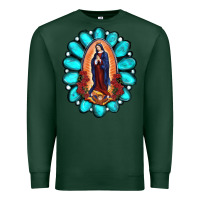 Sports Green Gemstone Lady Of Guadalupe Premium Sweatshirt - RanaPortraitStore