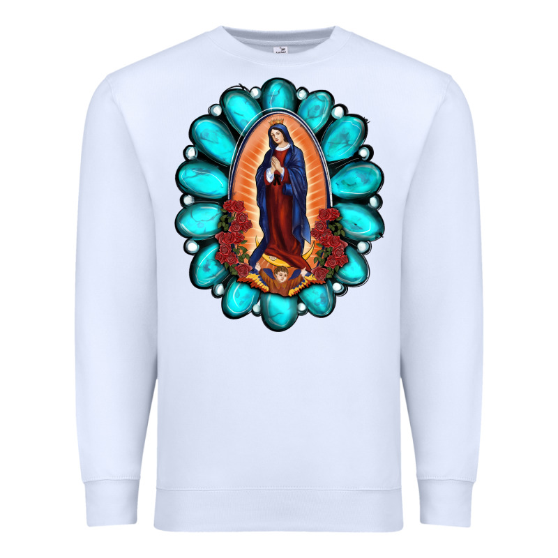 Gemstone Lady Of Guadalupe Premium Sweatshirt by RanaPortraitStore | Teevron