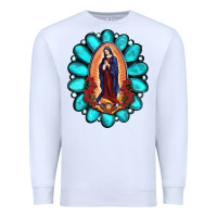 White Gemstone Lady Of Guadalupe Premium Sweatshirt - RanaPortraitStore