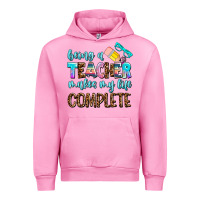 Fuchsia Pink being a teacher makes my life complate Urban Hoodie - AdoDesignShop