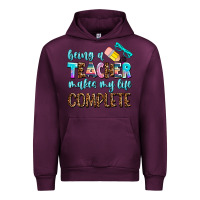 Mauve Wine being a teacher makes my life complate Urban Hoodie - AdoDesignShop