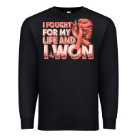 Black i fought for my life and i won uterine cancer peac Premium Sweatshirt - texasbilliewilder