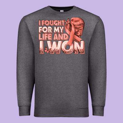 I Fought For My Life And I Won Uterine Cancer Peac Premium Sweatshirt Designed By Texasbilliewilder