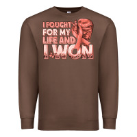 Chestnut i fought for my life and i won uterine cancer peac Premium Sweatshirt - texasbilliewilder