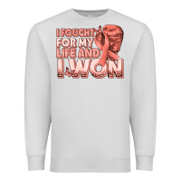 Dove Grey i fought for my life and i won uterine cancer peac Premium Sweatshirt - texasbilliewilder