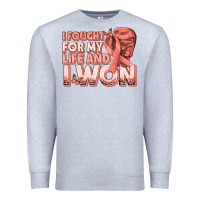 Heather Grey i fought for my life and i won uterine cancer peac Premium Sweatshirt - texasbilliewilder